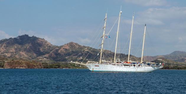 die wunderschöne Star Clipper lag auch im Hafen