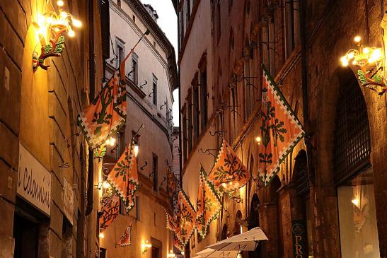 jedes Viertel in Siena hat seine eigene Flagge