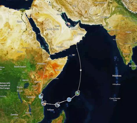 und das war also unsere Route von dieser Tour   (lt. meiner App sind wir 21600 km gereist)